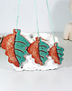 ozdoby wielkanocne Ceramiczne liście turkusowe ozdoby wiosenne 1
