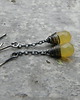 kolczyki wire wrapping Żółty chalcedon - sztyfty 1