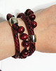komplet biżuterii Komplet - Wiśniowy - drewniane korale, bordo 4