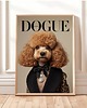 grafiki i ilustracje PLAKAT DOGUE pudel,  portret psa, okładka magazynu modowego 4