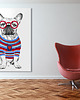 obrazy OBRAZ NA PŁÓTNIE -  80x120 BULLDOG HIPSTER 2