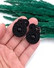kolczyki soutache Kolczyki sutasz sztyfty czarne "Mila" małe z kulkami onyksu 1