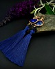 kolczyki wire wrapping Długie kolczyki z lapis lazuli i chwostem 8