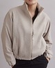 kurtki damskie 100% wełniana Kurtka bomber Aspen look melanżowy beż z wąskim rękawem 9