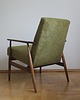 fotele Fotel Lisek PRL, Typ 300-190, Po renowacji, Vintage, zielony; Dębowy 4