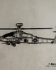 Ozdoby na ścianę Śmigłowiec Apache AH metalowa ozdoba na ścianę 3D 2