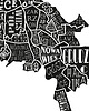 plakaty Mapa - OPOLE plakat czarno biały 2