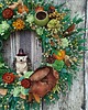 wianki Jesienny wieniec z jeżem, susz, #J2, rozmiar 45 cm 2