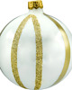 ozdoby choinkowe Bombki okrągłe białe ze złotymi paskami 2