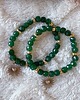 bransoletki na sznurku Zielona bransoletka na żyłce z agatów z zawieszką serduszkiem 3