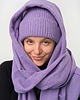 szale damskie Szal Wełniany MANUL Granatowy- duży lekki pluszowy szalik 100% Merino RWS 1