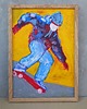 obrazy Deskorolkarz obraz pastela olejna A4 3