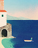 plakaty Amalfi Włochy - plaża Atrani - plakat fine art 3