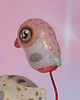 figurki i rzeźby Kotulek grubasek z ptaszkiem balonikiem, figurka kota z gliny polimerowej 2