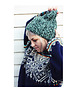 czapki damskie Czapka beanie zieleń handmade  z wełną 2