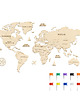 dekoracje - na ścianę Drewniana MAPA ŚWIATA 120 cm z DODATKAMI Mapa świata na ścianę państwa 1