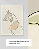 plakaty Zestaw 3 stylowych plakatów w stylu Boho, zwierzęta, pies, wilk, line art. 1