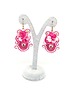 kolczyki soutache Różowo-białe kolczyki sutasz - kolekcja Flora 2