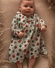 sukienki dla dziewczynki Sukienka EMILY z muślinu z ozdobnym guziczkiem, oliwkowa w kwiaty 4