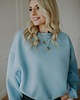 bluza bez kaptura damska Bluza Basic oversize błękitna 5