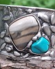 bransoletki wire wrapping Szary i niebieski - bransoletka regulowana 1