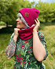 czapki damskie Bawełniana czapka beanie logo ekoskórka Malina 5