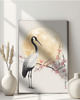 plakaty PLAKAT żuraw, japońska sztuka ścienna, księżyc ilustracja, sakura, japandi 2