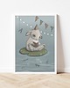 obrazy i plakaty do pokoju dziecięcego Plakat z czytającym króliczkiem - plakat do pokoju dziecka 1