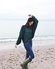 swetry damskie  Sweter handmade  z wełną  leśna zieleń 5