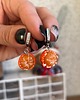 kolczyki z masy plastycznej Kolczyki z zimowymi mandarynkami. Handmade z polimerowej gliny 2