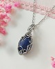 wisiory Naszyjnik Lapis Lazuli stal chirurgiczna wisiorek handmade wirewrapping 2