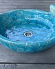 umywalki UM58 Duża turkusowa ceramiczna umywalka ryba, okrągła. 3