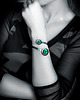 bransoletki wire wrapping Szmaragdowo zielona bransoletka  z turkusowym akcentem 5