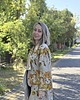 bluzki kimonowe damskie Kimono 100% len w kwiaty, wiązane paskiem. 6
