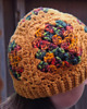 czapki damskie Szydełkowa czapka Granny Square żółty 2
