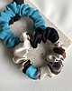 gumki do włosów 3 jedwabne gumki scrunchies - Brown Silk, Jackie & Ivess 1