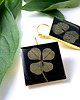 kolczyki z żywicy KOLCZYKI - BLACK Lucky clover (koniczyna) 3