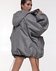 kurtki damskie Kurtka bomber hoodie oversize grey 7