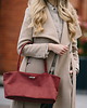 torby na ramię Bordowa MINI TOTE z nubuku tapicerskiego. 1