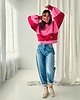 bluza bez kaptura damska Candy / bawełniana bluza różowo-czerwona 2