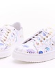 sneakersy damskie Sneakersy skórzane -  białe w kwiatki   (7186) 4
