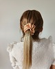 gumki do włosów Satynowa gumka satynowa scrunchie owijka frotka złoty beż MIDI 3