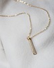 złote naszyjniki Gold Plated Vertical Rhinestone Bar Necklace 2