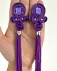 kolczyki soutache Kolczyki sutasz w kolorze fioletowym z chwostami 2