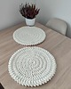 podkładki do kuchni Podkładka okrągła ze sznurka bawełnianego szydełkowa 38cm 1
