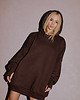 bluzy męskie Bawełniana bluza BASIC OVERSIZE z kapturem czekoladowa 1