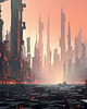 plakaty Futurystyczna Japonia, Cyberpunk - Plakat - Loft, Minimalizm 1