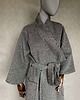 płaszcze damskie Płaszcz kimono wełna alpaka patchworkowe oko z frędzlami. 4