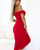 sukienki midi damskie 564-10 CALLIE Sukienka midi z odkrytymi ramionami i dekoltem - czerwona 4