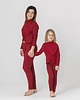 spodnie dla dziewczynki Miękkie, dziecięce getry - czerwony melanż 3